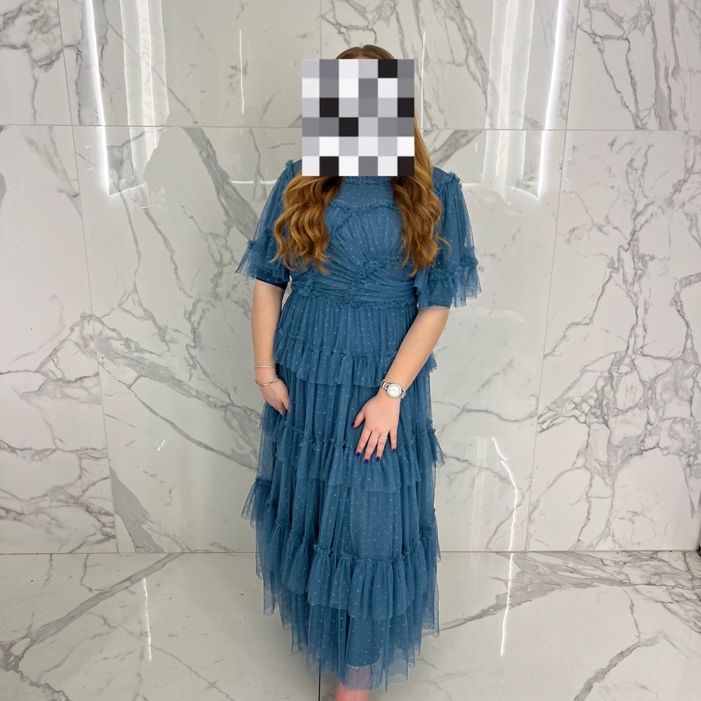 Ivy City Co Teal Tiered Maxi Dress